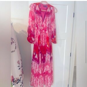 Bebe Maxi Dress, Pink/Multi, Size: 0 (CL-3)